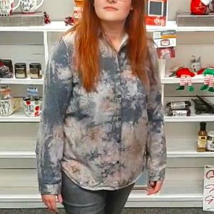 Tie dye fleece lined flannel